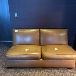 Leather Armless Loveseats  / TWO BUTTER SOFT LEATHER