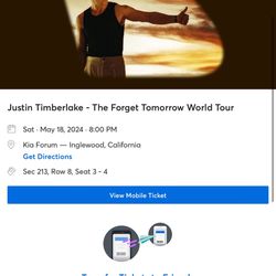 Justin Timberlake tickets Kia forum 