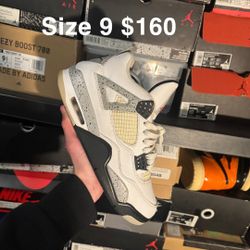 Jordan 4 White Cement Size 9 $160
