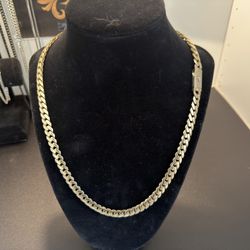 10k Gold Solid Monaco Chain 20”