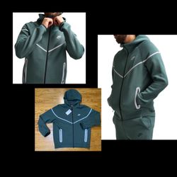 Nike Tech Windrunner Reflective Fleece Full-zip Jacket Men’s sz XL NEW! Green
