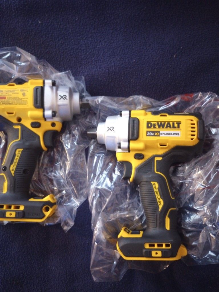 DeWalt XR Brushless Half Inch Midsize Impact Wrenches $150 Each