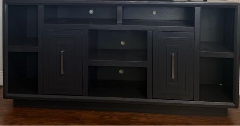 Black Wood TV Stand with Storage