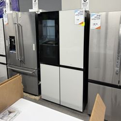 Samsung BESPOKE 29 Cubic Ft. 4-Door Flex Refrigerator White Glass 💥FINANCING AVAILABLE 💥