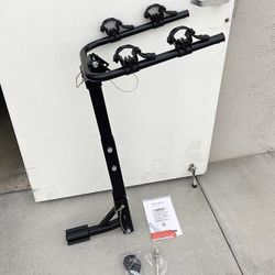 (Brand New) $55 Tilt Folding 2-Bike Hitch Mount Rack Bicycle Carrier for 2” Hitch w/ Straps 70 lbs Max 