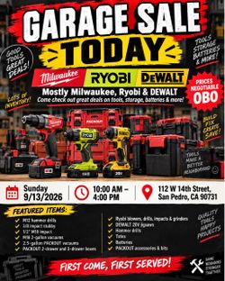 Garage Sale Today – Milwaukee, Ryobi, DEWALT & PACKOUT Deals!