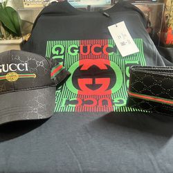 Designer Gucci Hat, Wallet & Shirt For Men 