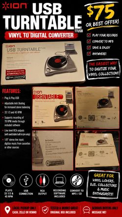 ION USB Turntable Vinyl to Digital Converter