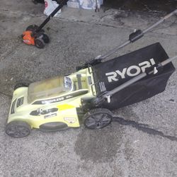 Ryobi 40v Cordless Mower No Battery and Ryobi 13in Electric Mower 