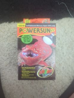 "Zoo Med PowerSun 100W UVB Mercury Vapor Bulb NEW"
