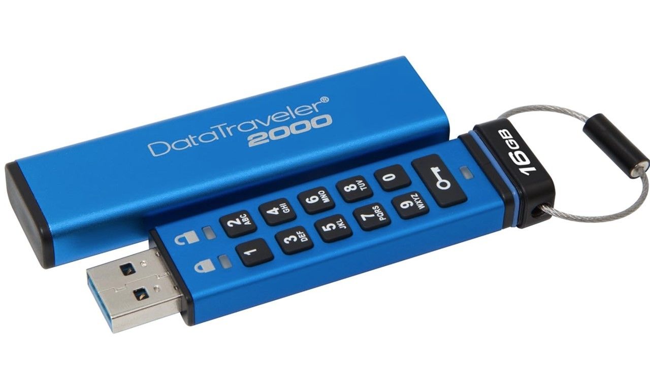 Kingston Digital 16GB DT2000 Keypad USB 3.0, 256bit AES Hardware Encrypted (DT2000/16GB)