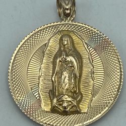 14kt Tri Color Gold Double Sided Religious Pendant