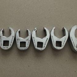 Snap On 6 Pc FRH Crowfoot Flare Nut Wrench Set