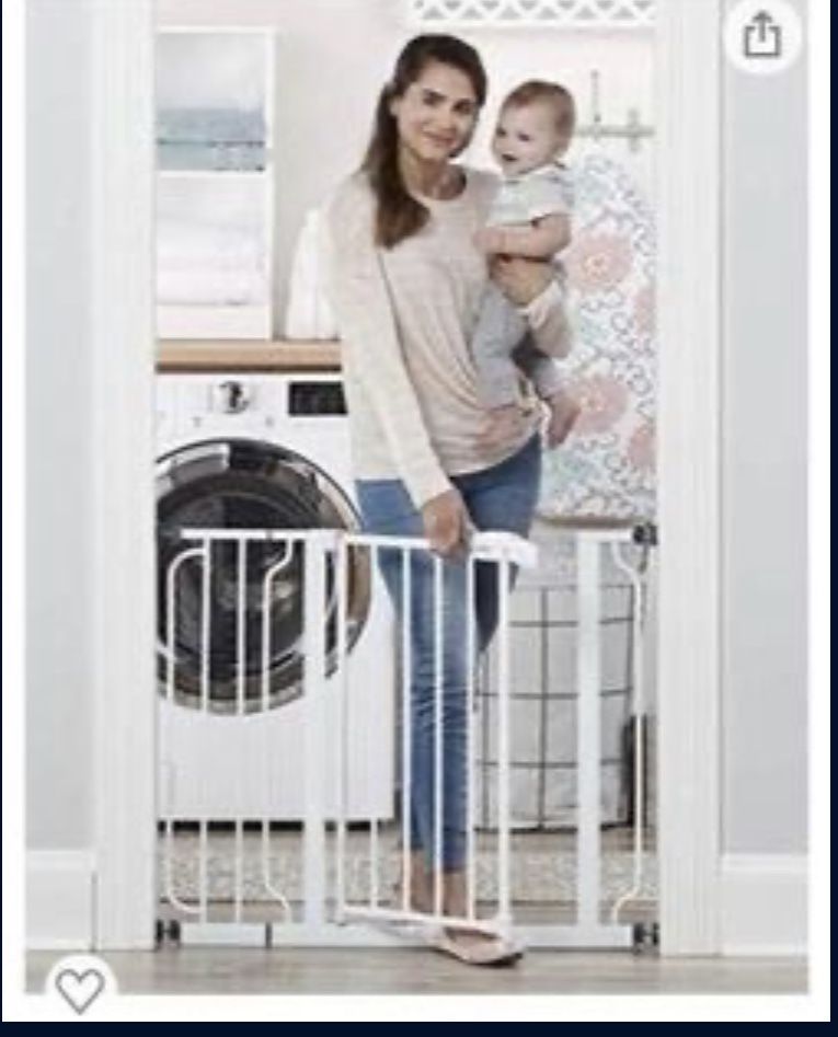 Regalo #1185. 30” Tall and fits openings between 29-47” wide & 30” Tall.  White Baby gate.