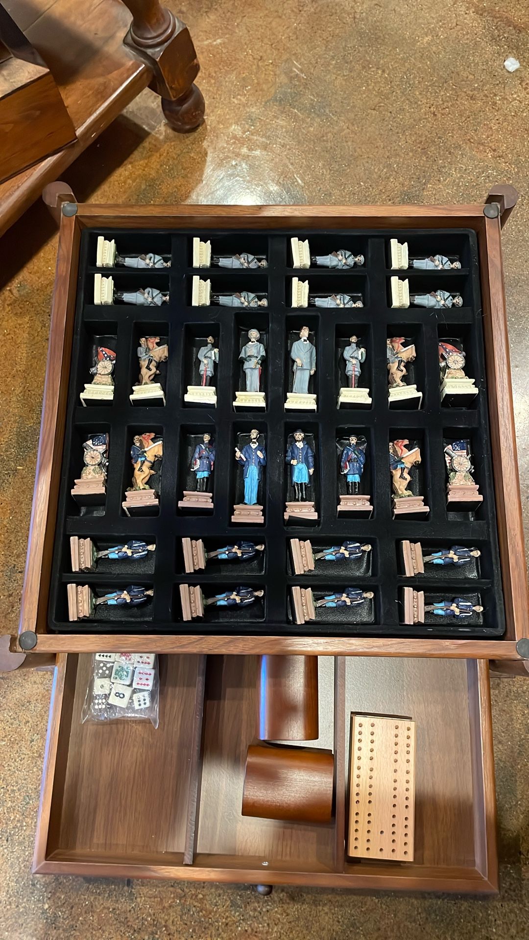 History Channel Civil War Chess Checkers Backgammon Poker Dice Dominos New