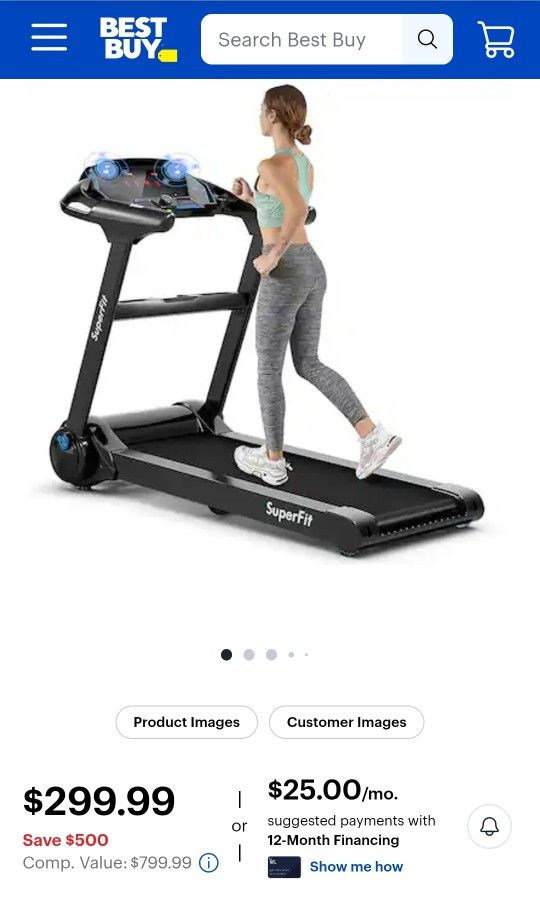 Costway - 2.25HP Folding Treadmill Running Machine LED Touch Display