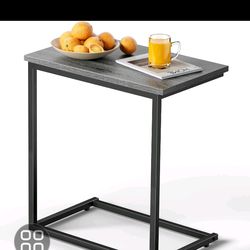 Pipishell C Shaped End Table 27 inches High, 11.8D x 19.7W x 27.2H in, Grey