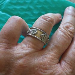 White Gold Filled Band Ring Sz 7