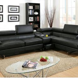 Brand New Black Sectional On Sale