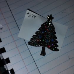 Rhinestone Christmas Tree Broach