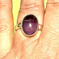 Sterling Amethyst Ring Sz 7