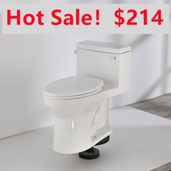 12 in. Rough in Size 1-Piece 1.28 GPF Single Flush Elongated Toilet in. White Seat Included, OPT08701WH