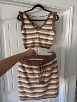 2 piece knit brown set