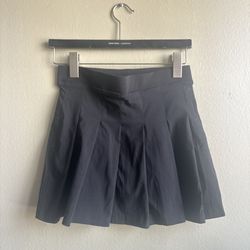 Pleated Black Mini Skirt