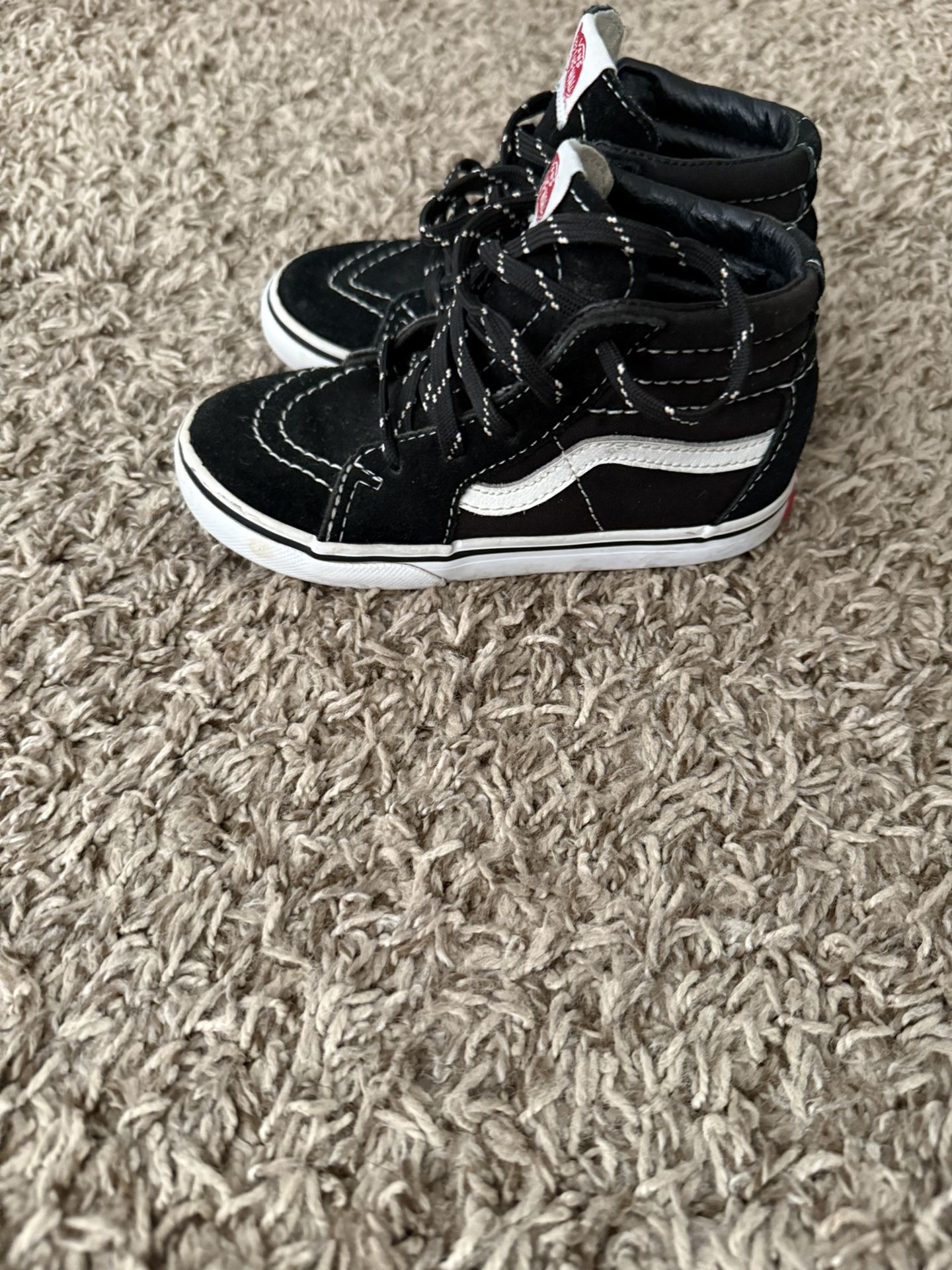 Kids Vans Black/White Size 10c