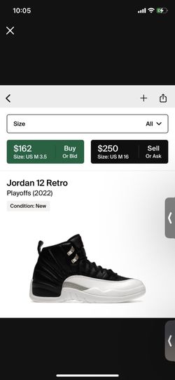 Jordan Retro 12 Size 9.5 Playoff