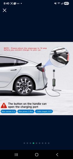 Liftsun Level 1+2 Tesla Charger,110V to 240V, 16 Amp, NEMA 6-20 Plug and 5-15P Adapter, 21ft Extension Cord - Portable Home Electric Vehicle Charging 