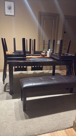 Table 4 chairs and bench