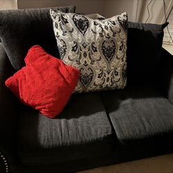 All Black Fabric Sofa & Loveseat