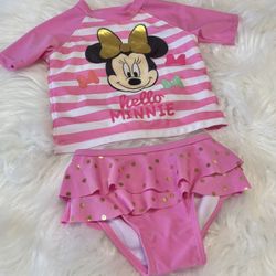 Disney Baby Minnie Mouse 2PC Bathing Suit *12 Months 