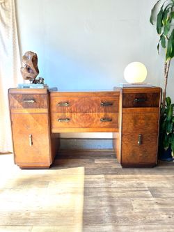 Vintage Art Deco Walnut Buffet