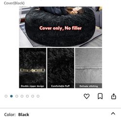 Moon Pod Bean Bag Chair Black Charcoal Cover (NEVER USED - STILL IN PLASTIC)