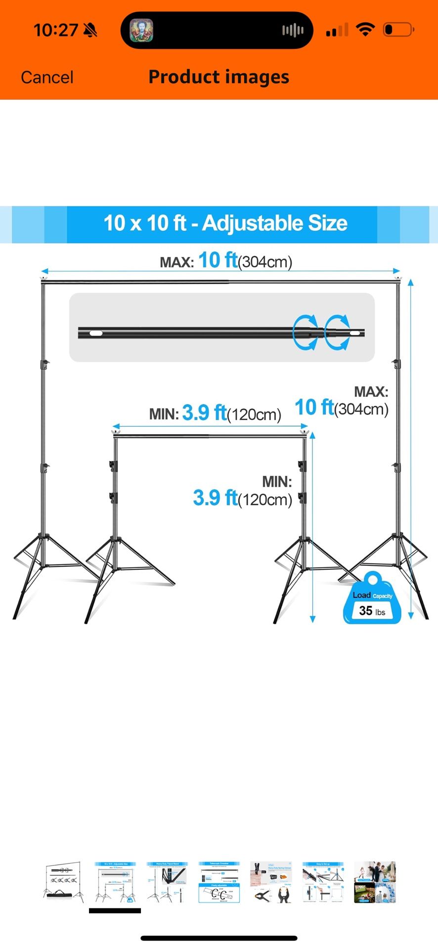 Photo Studio Heavy Duty Backdrop (10 x 10)