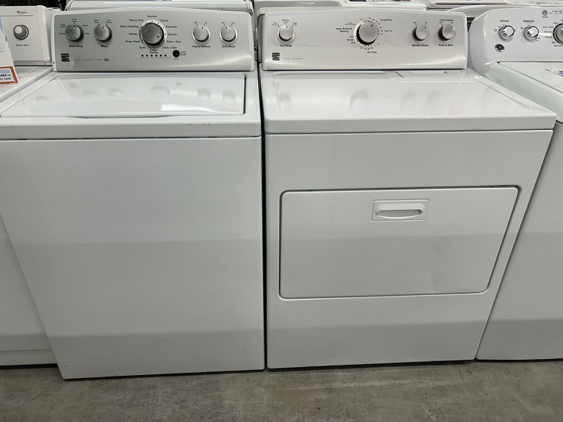 Matching Super Capacity Kenmore Washer Dryer Set