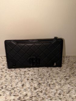 Steve Madden Black Quilted Zip Wallet