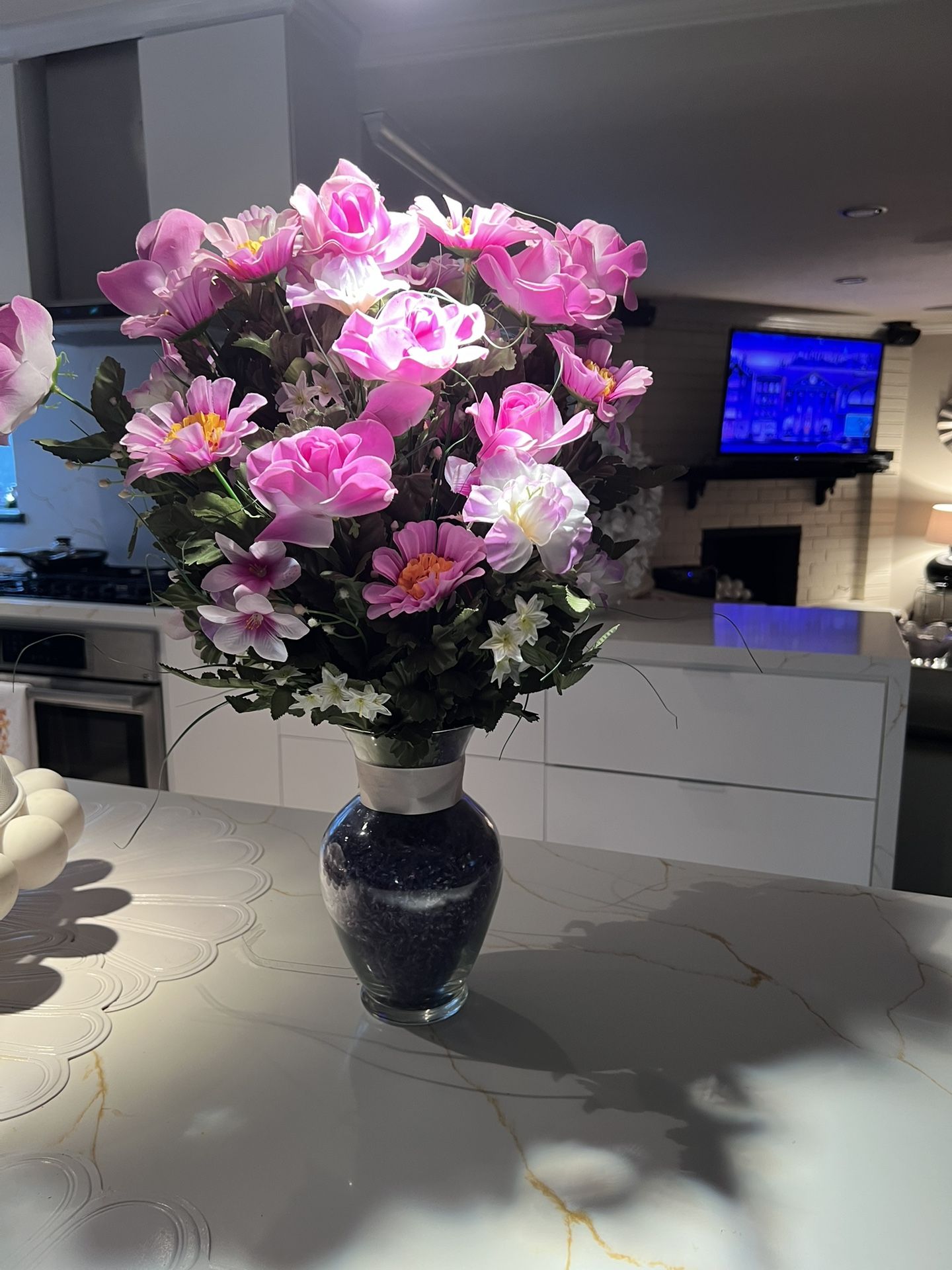 Fake Purple Flower Vase