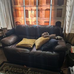 Leather Love Seat And Chair