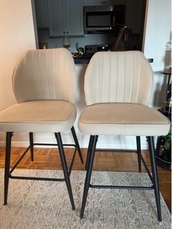Beige bar stools