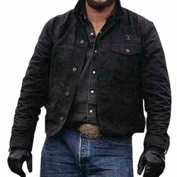 New Yellowstone Cole Hauser Rip Wheeler Black Cotton Jacket