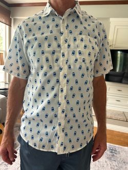Long Drink brand short sleeve button down shirt