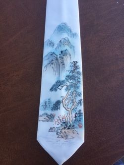 Asian hand painted oriental tie