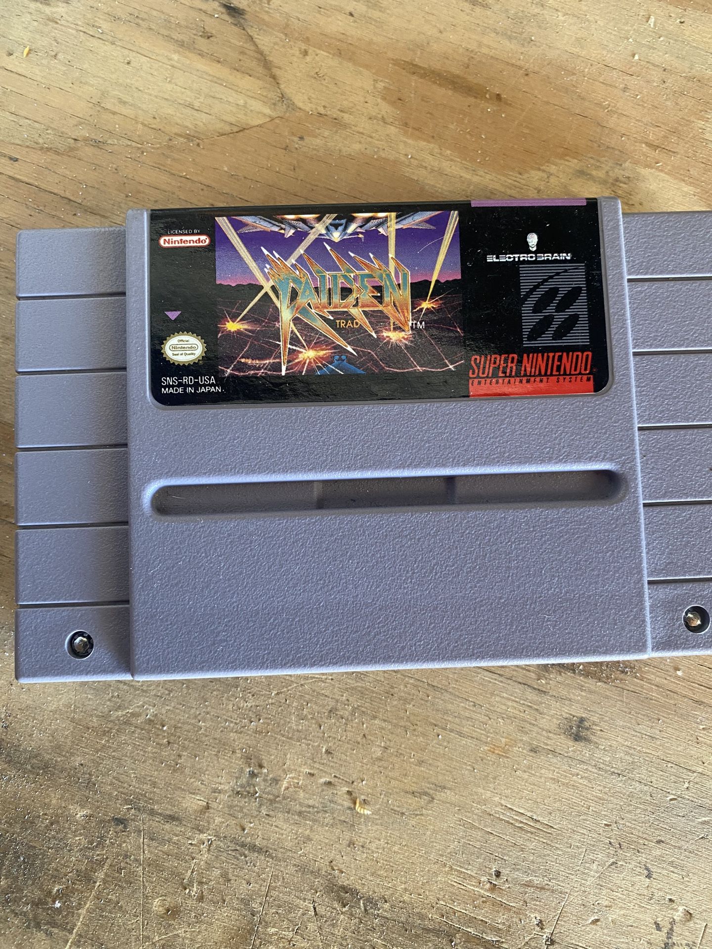 Raiden Trad Super Nintendo Cartridge
