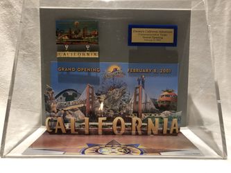Disney’s California Adventure Grand Opening Day 3D Pop-Up Commemorative Ticket on Display