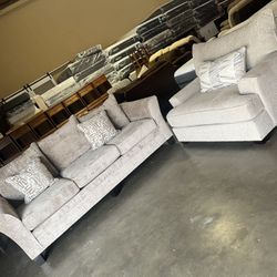 Fabric Sofas Set 2 Pieces 