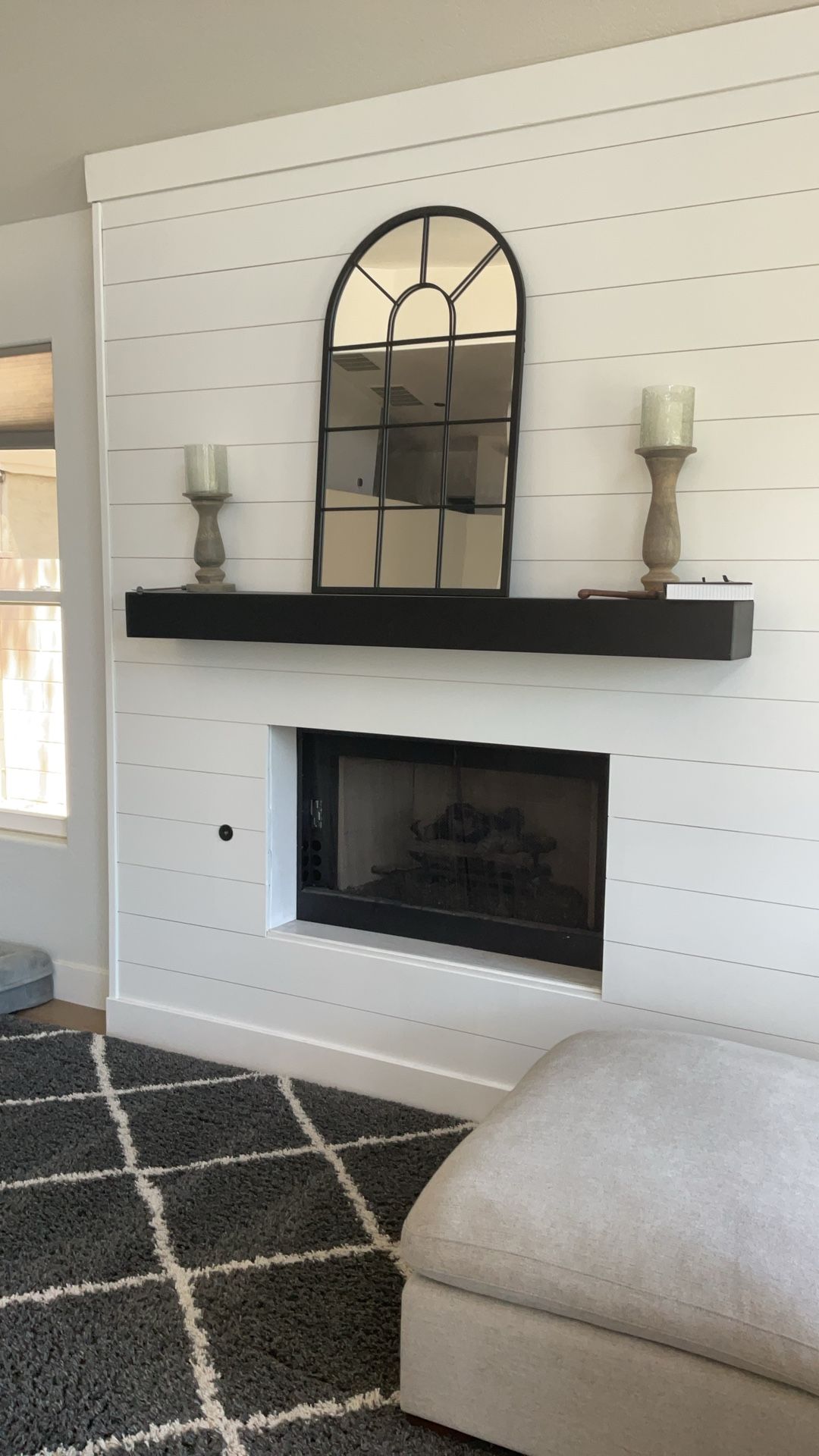 72” Black Fireplace Mantel