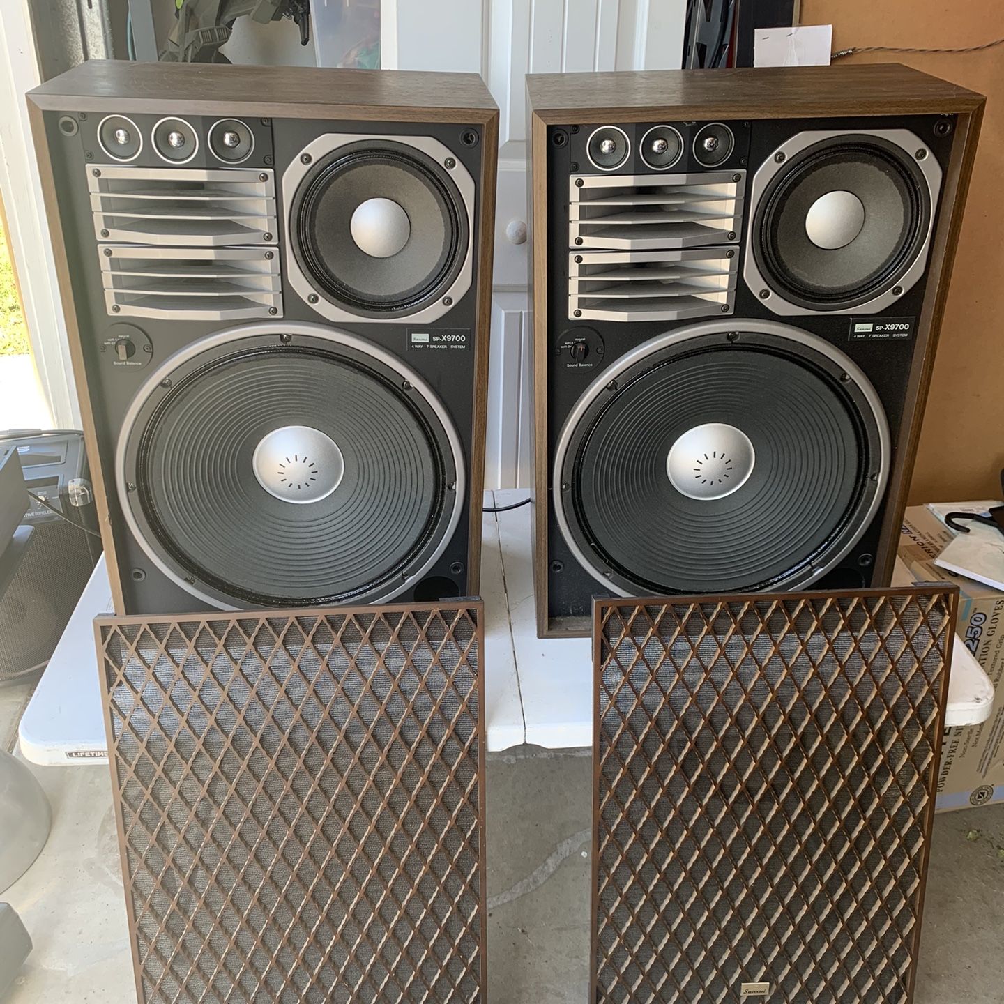 SANSUI SP-X9700 Hi End 4 Way 7 Speakers 280Watts RMS Vintage 1979